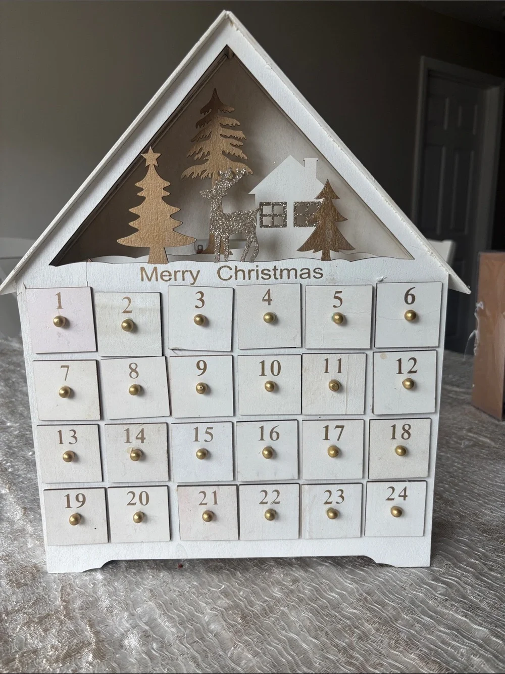 Wooden 'Merry Christmas' Advent Calendar